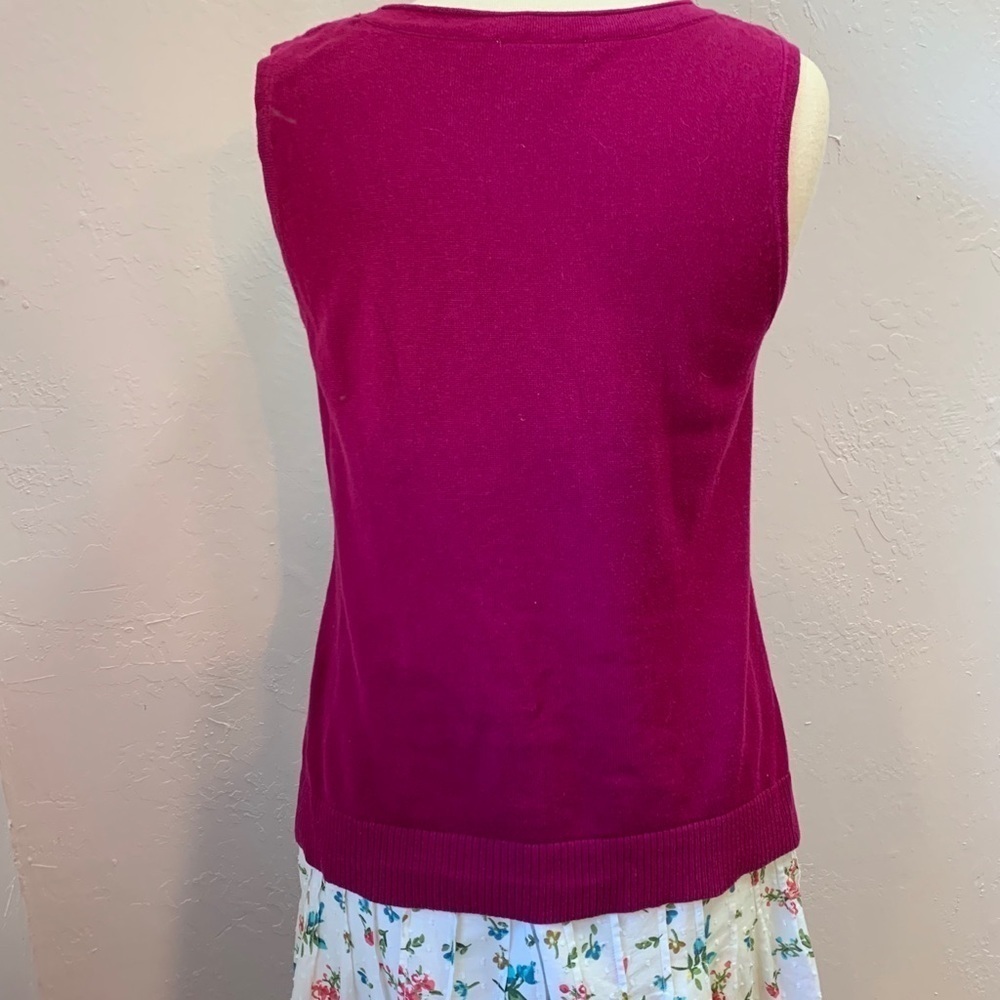 Christopher & Banks Sweater Tank Raspberry Layer - Picture 7 of 10